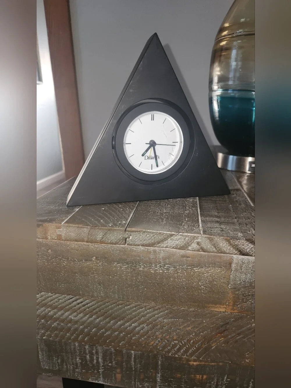 Dillard’s Triangle Alarm Clock 7 inches Retro Chic.